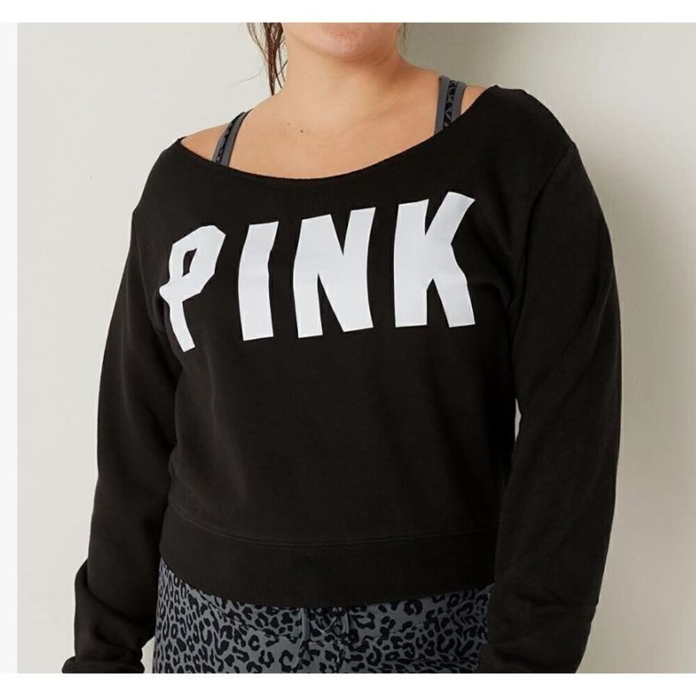Pink Victoria’s Secret cropped sweatshirt, size medium￼